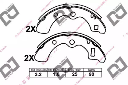 Комлект тормозных накладок DJ PARTS BS1326